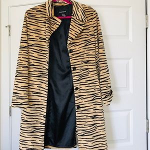 Black and Tan zebra print coat